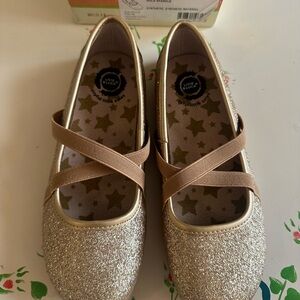 NEW Livie & Luca Sparkling glitter Gold Kids Aurora  Dress Shoes